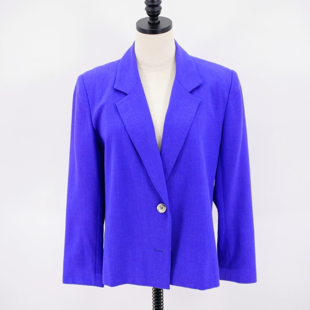 Patchington Purple‎ Polyester Linen Basketweave 2… - image 1